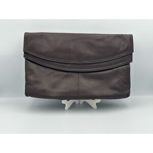 Vintage 70’s Brown Genuine Leather Fold-Over Clutch Denver Dry Goods | Circa